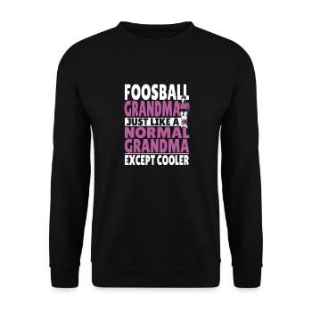 Funny Foosball Grandmother Table Soccer Grandma Wo - Unisex Pullover - Schwarz - Vorne - Alina (178cm) & Michal (187cm)