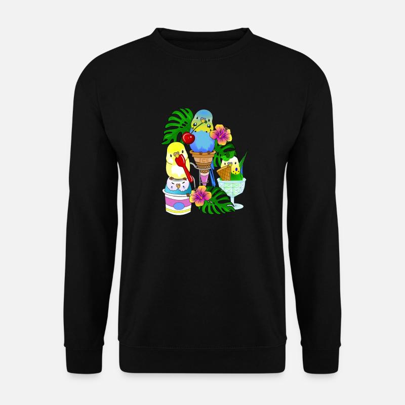 Wellensittich Eis Eiscreme - Unisex Pullover - Schwarz