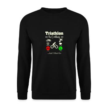 Triathlon Swim Bike Run Sports Triathlete - Unisex Sweatshirt - black - Front - Alina (178cm) & Michal (187cm)