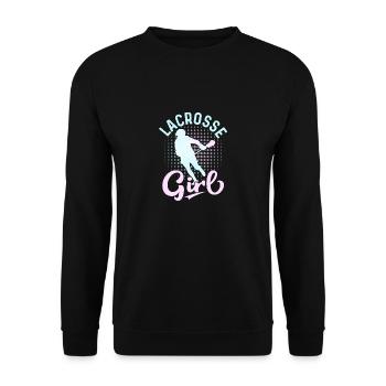 Lacrosse Girl Lacrosse Woman Player - Unisex Pullover - Schwarz - Vorne - Alina (178cm) & Michal (187cm)