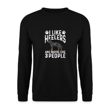 Australian Cattle Dog Red Blue Heeler - Unisex Sweatshirt - black - Front - Alina (178cm) & Michal (187cm)