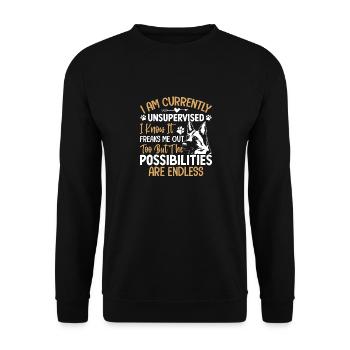Sheepdog - Unisex Sweatshirt - black - Front - Alina (178cm) & Michal (187cm)