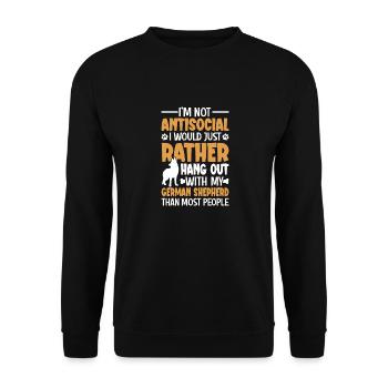 Dog owner German Shepherd - Unisex Sweatshirt - black - Front - Alina (178cm) & Michal (187cm)