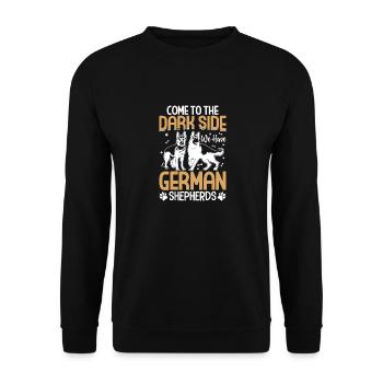 German Shepherd - Unisex Sweatshirt - black - Front - Alina (178cm) & Michal (187cm)