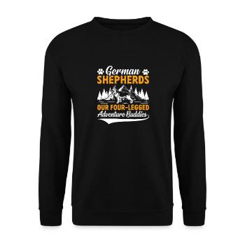 Hundebesitzerin Schäferhund Geburtstag - Unisex Pullover - Schwarz - Vorne - Alina (178cm) & Michal (187cm)