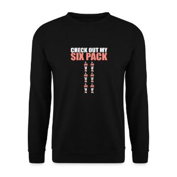 Check Out My Six Pack Funny Table Soccer Foosball - Unisex Sweatshirt - black - Front - Alina (178cm) & Michal (187cm)