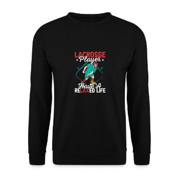 Lacrosse Player Have A Relaxed Life Lifestyle Team - Unisex Pullover - Schwarz - Vorne - Alina (178cm) & Michal (187cm)