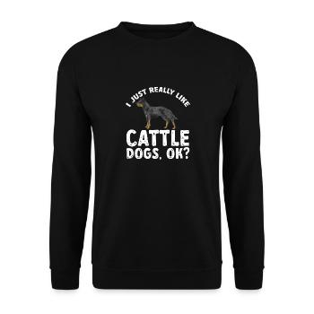 Australian Cattle Dog Red Blue Heeler - Unisex Sweatshirt - black - Front - Alina (178cm) & Michal (187cm)