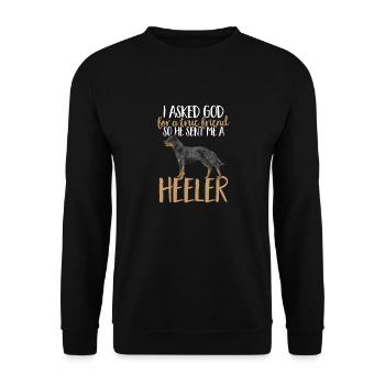 Australian Cattle Dog Red Blue Heeler - Unisex Sweatshirt - black - Front - Alina (178cm) & Michal (187cm)