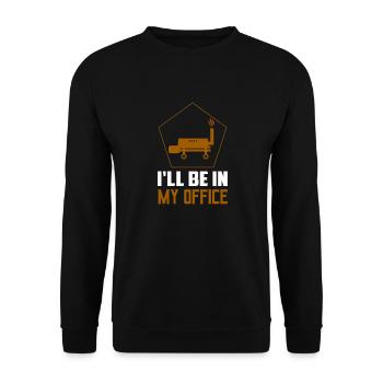 Je serai dans mon bureau à griller un fumeur barbecue - Sweat-shirt Unisexe - noir - Devant - Alina (178cm) & Michal (187cm)