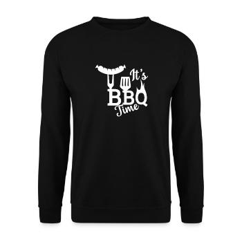 It's BBQ Time Smoker Barbecue Grilling - Unisex Pullover - Schwarz - Vorne - Alina (178cm) & Michal (187cm)
