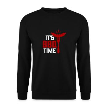 C’est l’heure du barbecue griller le fumoir barbecue - Sweat-shirt Unisexe - noir - Devant - Alina (178cm) & Michal (187cm)
