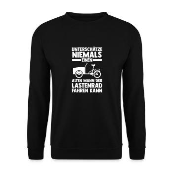 Fahrrad Lastenfahrrad Lastenrad - Unisex Pullover - Schwarz - Vorne - Alina (178cm) & Michal (187cm)