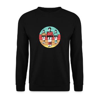 Retro Table Soccer Foosball Player Cool Vintage - Unisex Sweatshirt - black - Front - Alina (178cm) & Michal (187cm)