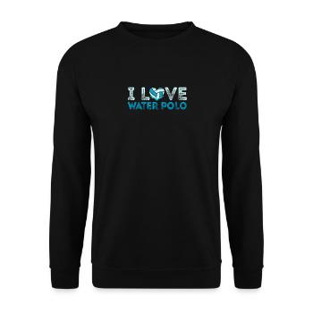 I Love Water Polo Heart Vintage Funny Water - Unisex Sweatshirt - black - Front - Alina (178cm) & Michal (187cm)