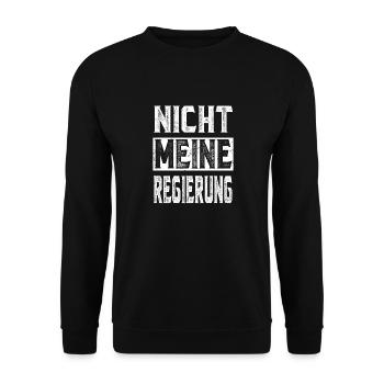 Nicht Meine Regierung - Protest Demo Shirt - Unisex Pullover - Schwarz - Vorne - Alina (178cm) & Michal (187cm)