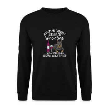 Australian Cattle Dog Red Blue Heeler - Unisex Pullover - Schwarz - Vorne - Alina (178cm) & Michal (187cm)