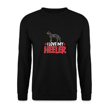 Bouvier australien chien rouge bleu talon - Sweat-shirt Unisexe - noir - Devant - Alina (178cm) & Michal (187cm)