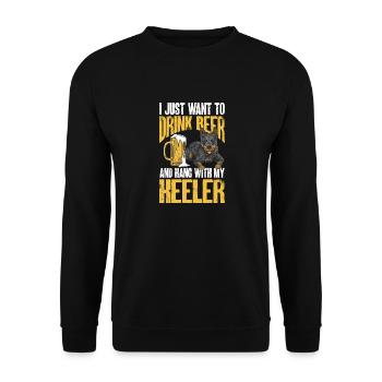 Australian Cattle Dog Red Blue Heeler - Unisex Sweatshirt - black - Front - Alina (178cm) & Michal (187cm)
