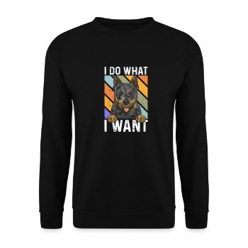 Bouvier australien chien rouge bleu talon - Sweat-shirt Unisexe - noir - Devant - Alina (178cm) & Michal (187cm)