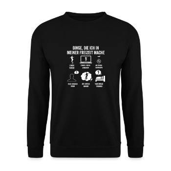 Kunstrad Fahrrad Einrad - Unisex Pullover - Schwarz - Vorne - Alina (178cm) & Michal (187cm)