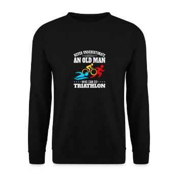 Triathlon Triathlete Swimming Running Cycling - Unisex Sweatshirt - black - Front - Alina (178cm) & Michal (187cm)
