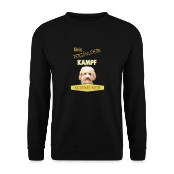 Persönlicher Kampfschmuser - Zwergpudel - Unisex Pullover - Schwarz - Vorne - Alina (178cm) & Michal (187cm)