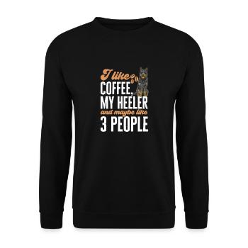Australian Cattle Dog Red Blue Heeler - Unisex Pullover - Schwarz - Vorne - Alina (178cm) & Michal (187cm)