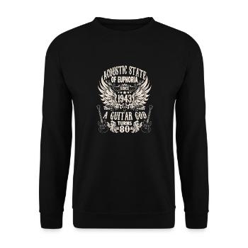 guitar fan musician guitarists birthday 1943 - Unisex Pullover - Schwarz - Vorne - Alina (178cm) & Michal (187cm)