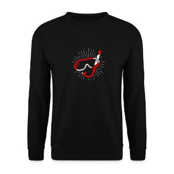 Tauchmaske Schnorchel Taucher unten Flagge Tauchen - Unisex Pullover - Schwarz - Vorne - Alina (178cm) & Michal (187cm)