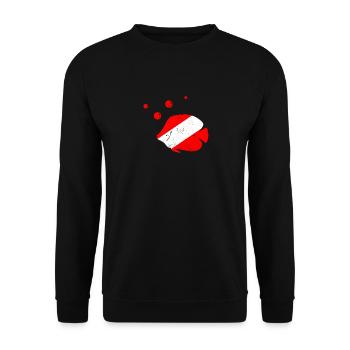 Tauchen Fisch Taucher unten Flagge niedlich Tauch - Unisex Pullover - Schwarz - Vorne - Alina (178cm) & Michal (187cm)