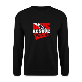 Tauchen Rettungstaucher Flaggentaucher Tauchlehrer - Unisex Pullover - Schwarz - Vorne - Alina (178cm) & Michal (187cm)