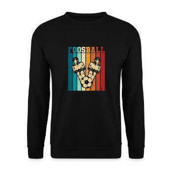 Foosball Retro Player Vintage Table Soccer - Unisex Pullover - Schwarz - Vorne - Alina (178cm) & Michal (187cm)