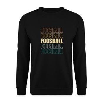 Retro Table Soccer Player Vintage Foosball - Unisex Pullover - Schwarz - Vorne - Alina (178cm) & Michal (187cm)