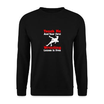 Funny Wrestling Wrestler - Unisex Sweatshirt - black - Front - Alina (178cm) & Michal (187cm)
