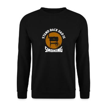 Stand Back Papa fume Griller BBQ Smoker - Sweat-shirt Unisexe - noir - Devant - Alina (178cm) & Michal (187cm)