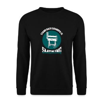 Stand Back Grandpa fume Smoker BBQ Grilling - Sweat-shirt Unisexe - noir - Devant - Alina (178cm) & Michal (187cm)