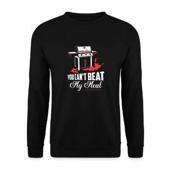 You Can't Beat My Meat Grilling BBQ Smoker - Unisex Sweatshirt - black - Front - Alina (178cm) & Michal (187cm)