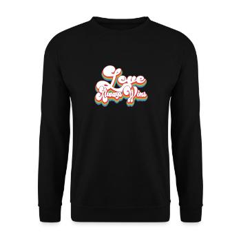 Liebe gewinnt immer - Pride Month LGBTQ - Unisex Pullover - Schwarz - Vorne - Alina (178cm) & Michal (187cm)