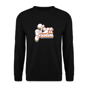 Love Is Freedom - Pride Month LGBTQ - Unisex Sweatshirt - black - Front - Alina (178cm) & Michal (187cm)
