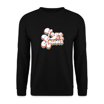 La réponse est l’amour - Mois de la fierté LGBTQ - Sweat-shirt Unisexe - noir - Devant - Alina (178cm) & Michal (187cm)