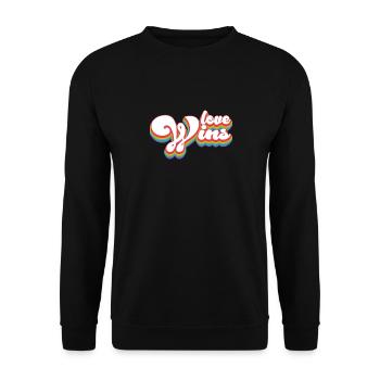 Love Wins - Pride Month LGBTQ - Unisex Sweatshirt - black - Front - Alina (178cm) & Michal (187cm)