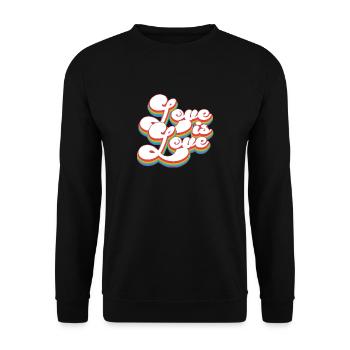 Liebe ist Liebe - Pride Month LGBTQ - Unisex Pullover - Schwarz - Vorne - Alina (178cm) & Michal (187cm)