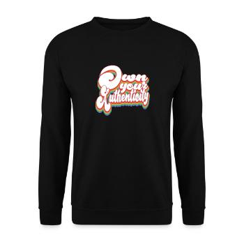 Own Your Authenticity - Pride Month LGBTQ - Unisex Sweatshirt - black - Front - Alina (178cm) & Michal (187cm)