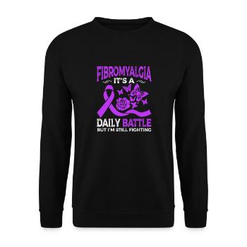 Fibromyalgie Es Ist Ein Täglicher Kampf, Aber Ich - Unisex Pullover - Schwarz - Vorne - Alina (178cm) & Michal (187cm)