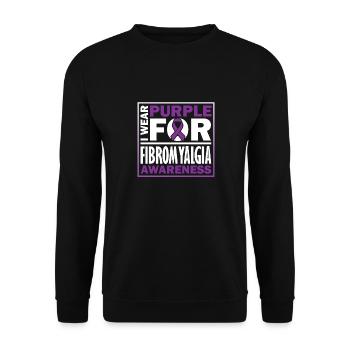I wear purple for awareness of - Unisex Sweatshirt - black - Front - Alina (178cm) & Michal (187cm)