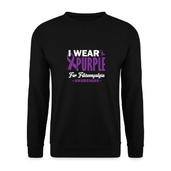 I wear purple for awareness - Unisex Sweatshirt - black - Front - Alina (178cm) & Michal (187cm)