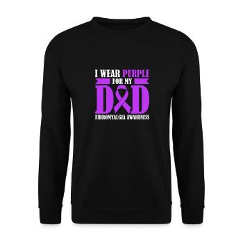 Fibromyalgia Awareness I Wear Purple For - Unisex Sweatshirt - black - Front - Alina (178cm) & Michal (187cm)