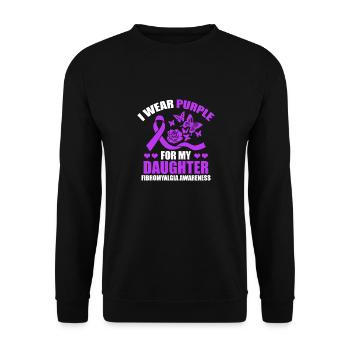 I'm wearing purple for my daughter - Unisex Sweatshirt - black - Front - Alina (178cm) & Michal (187cm)