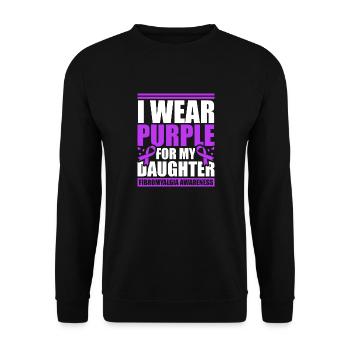 I wear purple for my daughter - Unisex Sweatshirt - black - Front - Alina (178cm) & Michal (187cm)